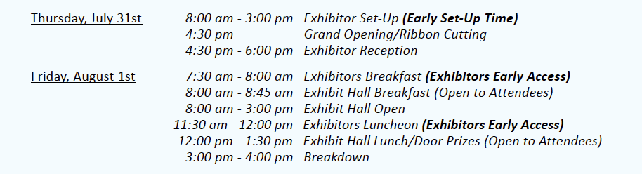 confeTradeshow schedule