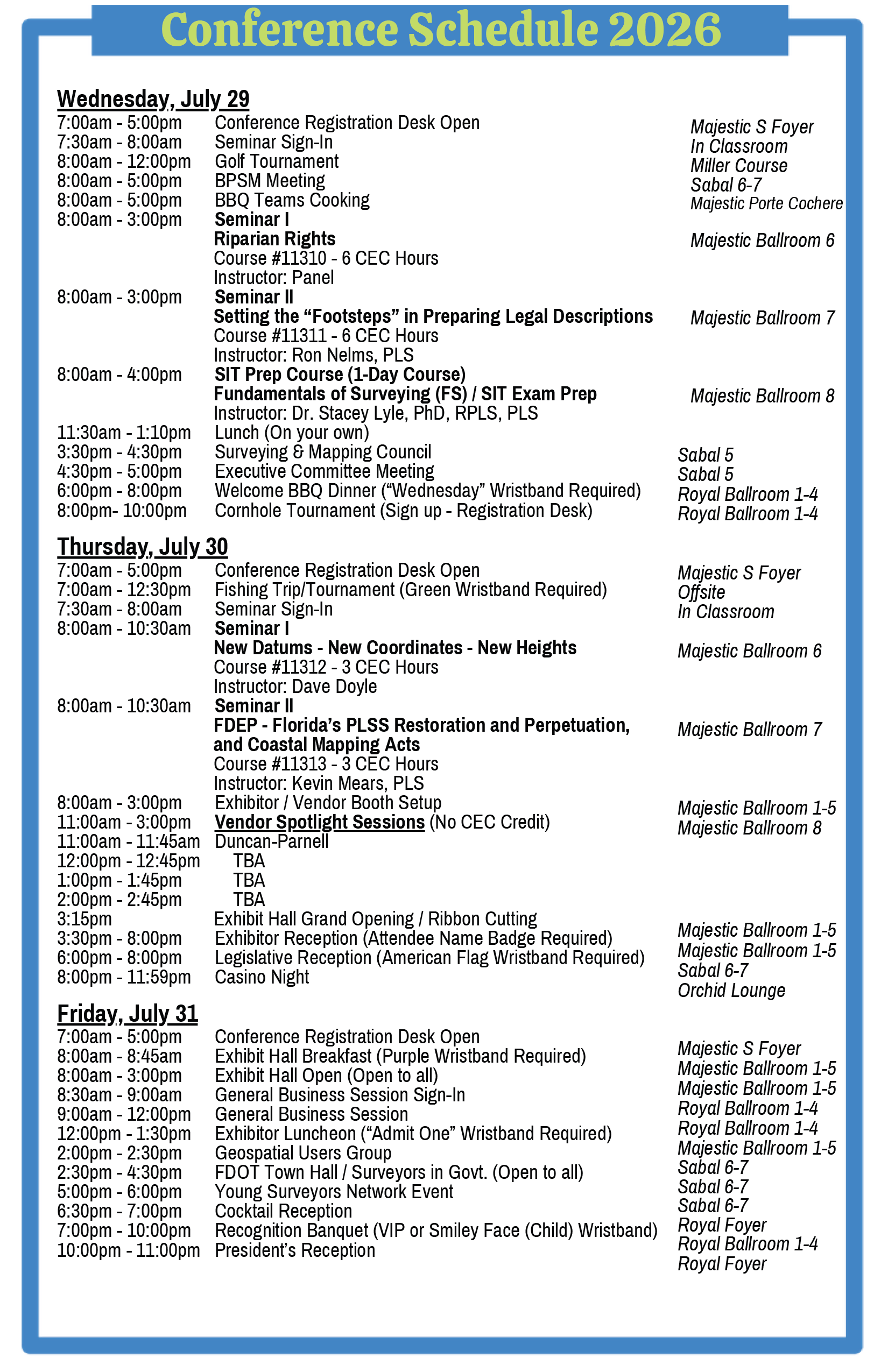 2026 Conf. Schedule A